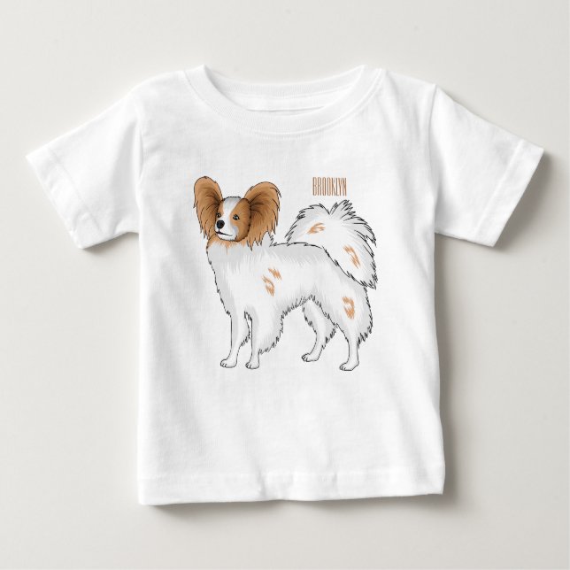 illustration av Papillons hund tecknad T Shirt (Framsida)