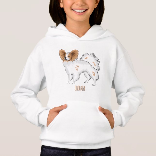 illustration av Papillons hund tecknad T Shirt (Framsida)