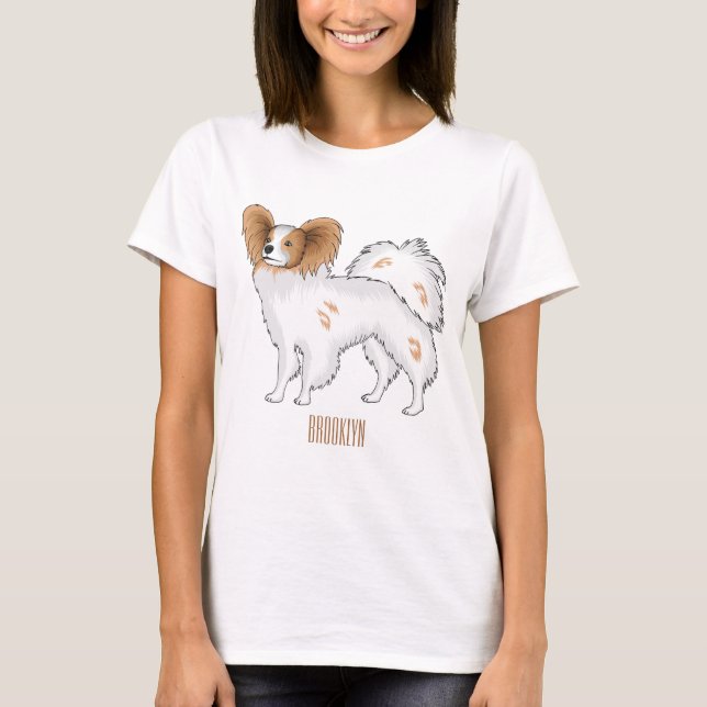 illustration av Papillons hund tecknad T Shirt (Framsida)