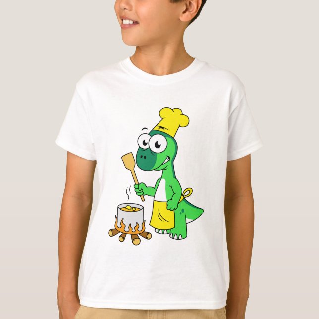 Illustration av Parasaurolophus dosinosaur-kokning T Shirt (Framsida)
