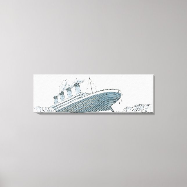 Illustration av passagerare från Titanic Canvastryck (Framsida)
