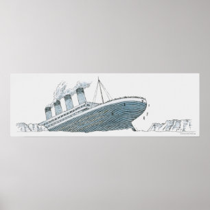 Illustration av passagerare från Titanic Poster