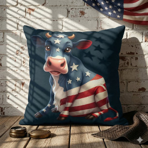Illustration av patriotisk amerikansk flaggko kudde