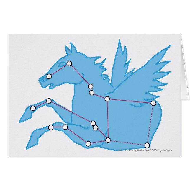 Illustration av Pegasus konstellation Hälsningskort (Framsidan Horizontal)