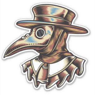 Illustration av pestdoktor klistermärken