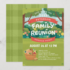Illustration av Picnic-Roligten Family Reunion Inbjudningar