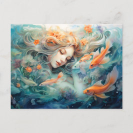 Illustration av Pisces Zodiac-tecken Vykort