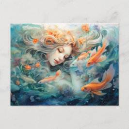 Illustration av Pisces Zodiac-tecken Vykort