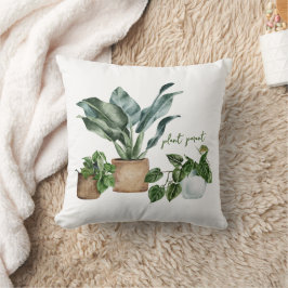 Illustration av "Plant Parent" i rutt vattenfärg Kudde