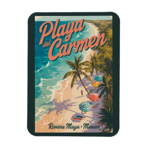 Illustration av Playa del Carmen Beach Researbeten Magnet