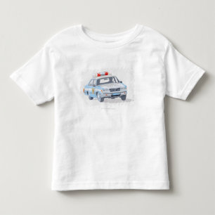Illustration av polisbilen med två polisar t shirt