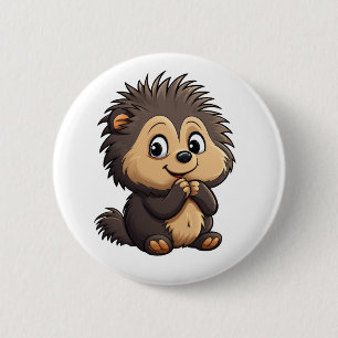 illustration av porcupin i tecknad knapp