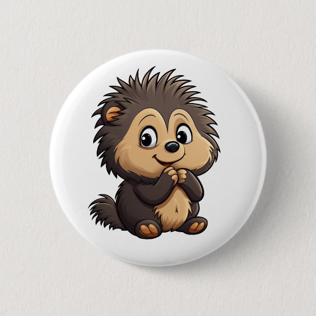 illustration av porcupin i tecknad knapp (Framsida)