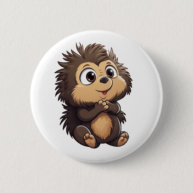 illustration av porcupin i tecknad knapp (Framsida)