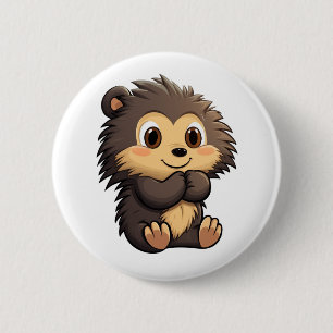 illustration av porcupin i tecknad knapp