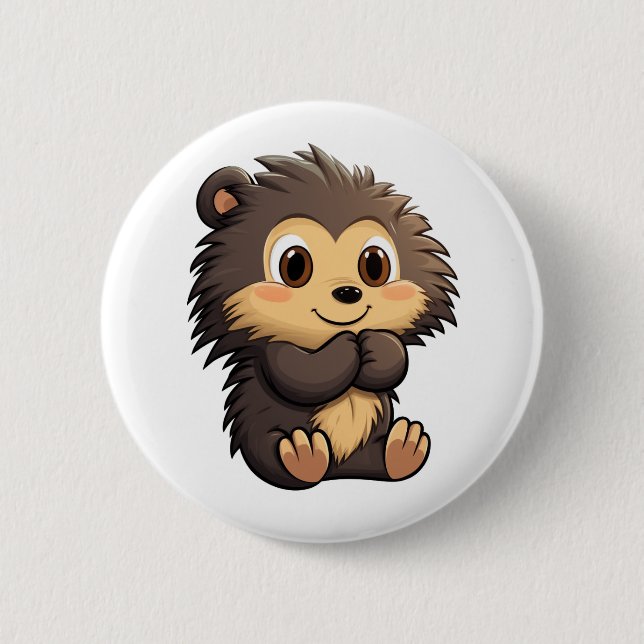 illustration av porcupin i tecknad knapp (Framsida)