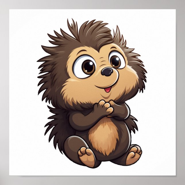 illustration av porcupin i tecknad poster (Framsidan)