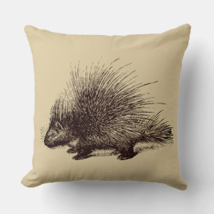 illustration av porcupins Vintage Kudde