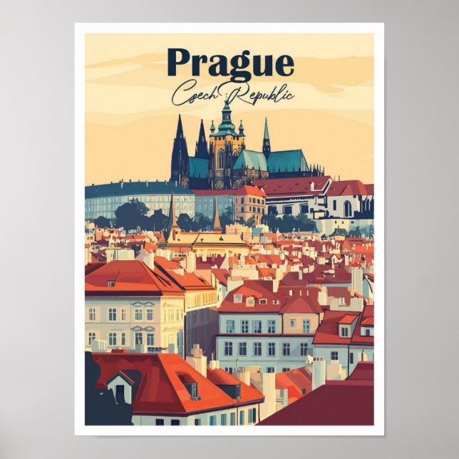 illustration av Pragtjeckiska konstverk Travel Stä Poster (Framsidan)