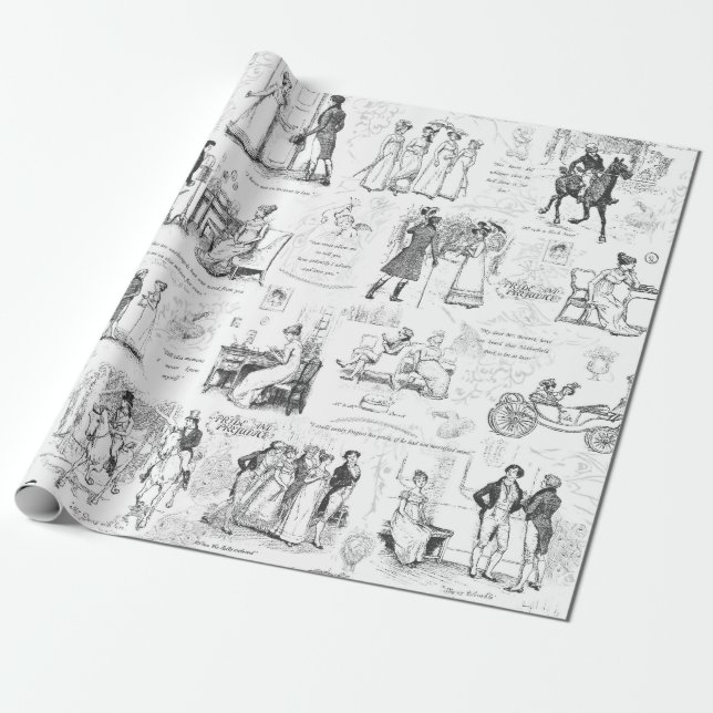 Illustration av pride- och fördomsfria citattecken presentpapper (Utrullad)