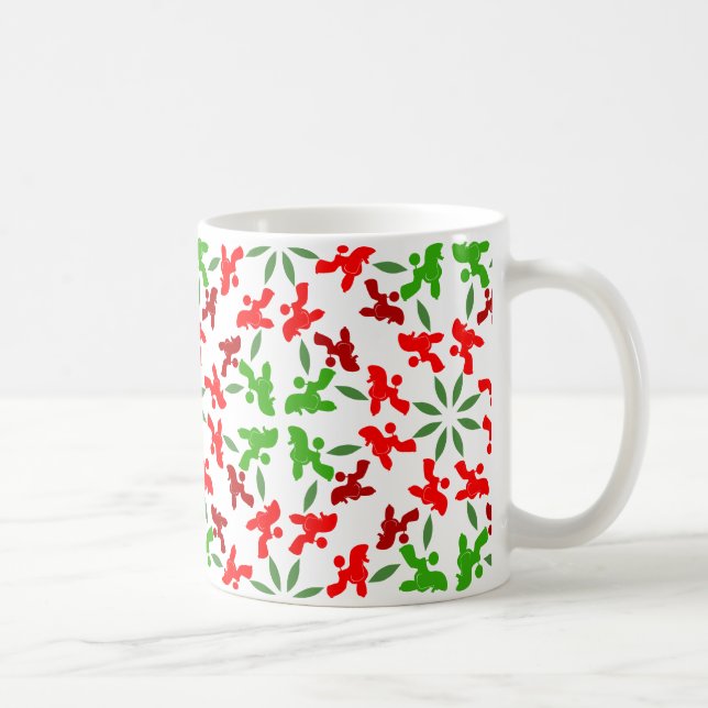 Illustration av pudelmönster kan anpassas  kaffemugg (Höger)