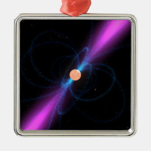 Illustration av pulsar julgransprydnad metall
