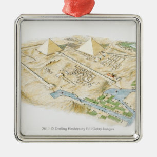 Illustration av pyramider av Giza Julgransprydnad Metall