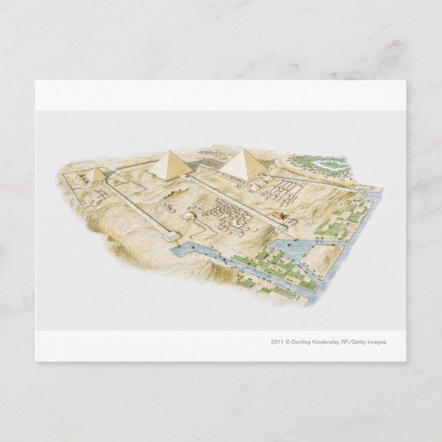 Illustration av Pyramids of Giza Vykort (Framsida)