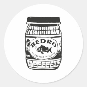Illustration av Redro Fish Paste Runt Klistermärke