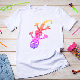 Illustration av Regnbåge Lizard Gecko Clip Art T Shirt