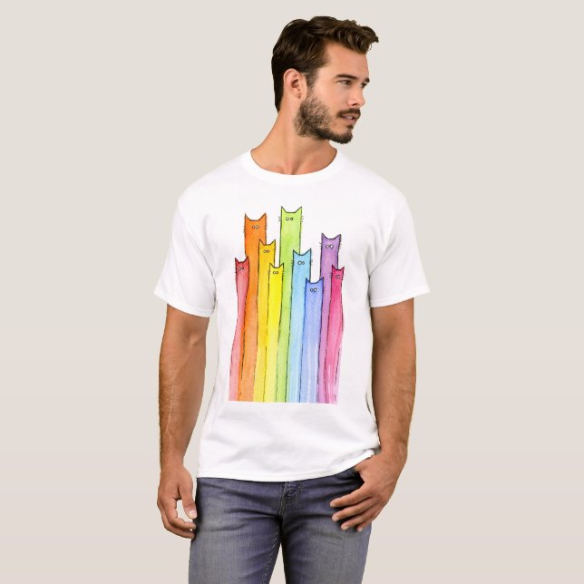 Illustration av regnbåge t-shirt (Hel framsida)
