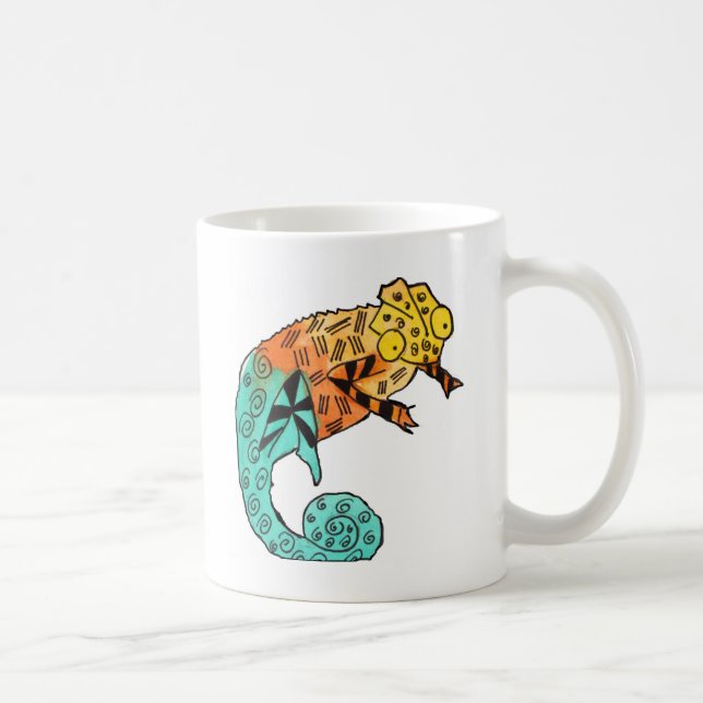 Illustration av reptilkonst i Chameleon Kaffemugg (Höger)