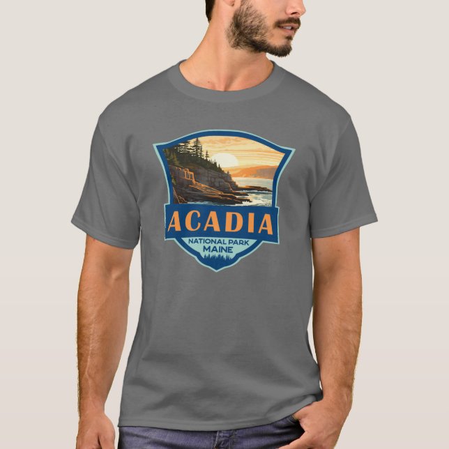 Illustration av resereo Bad i Acadia nationalpark T Shirt (Framsida)