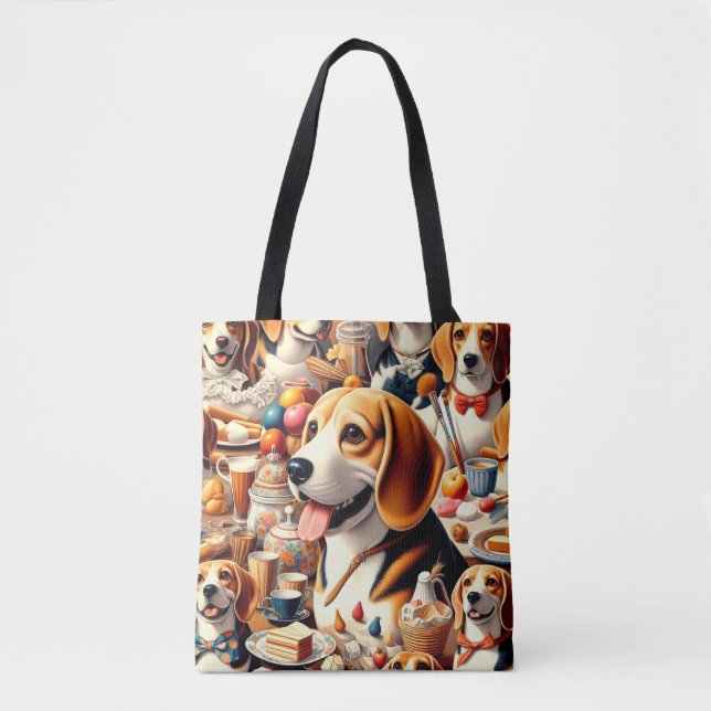 Illustration av Retro Cute Beagle Tygkasse (Framsida)