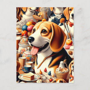 Illustration av Retro Cute Beagle Vykort