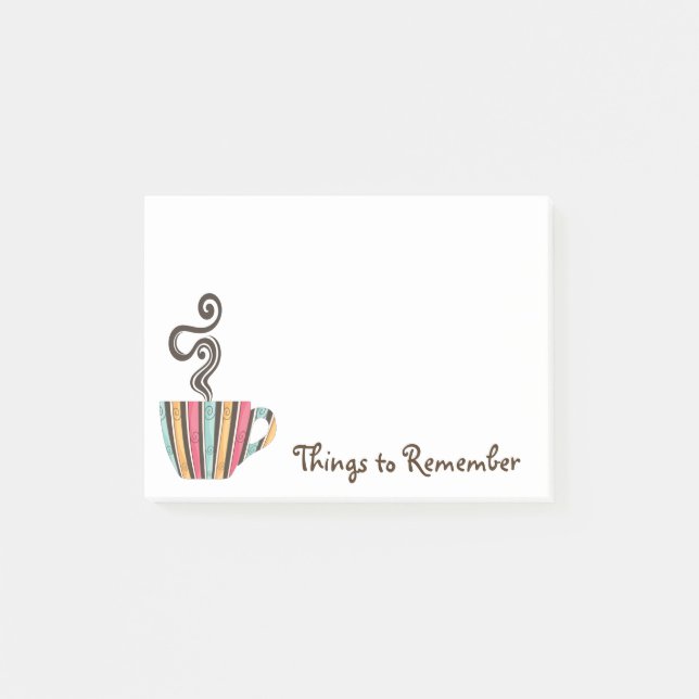 Illustration av Retro Steaming-kaffe Post-it Block (Framsida)