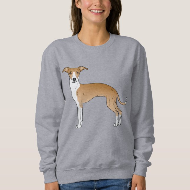 Illustration av röd och vit italiensk greyhound Hu T Shirt (Framsida)