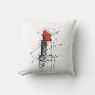 Illustration av röda läppstift - minimalistisk mak kudde
