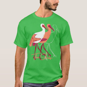 Illustration av röda och vita stork t shirt