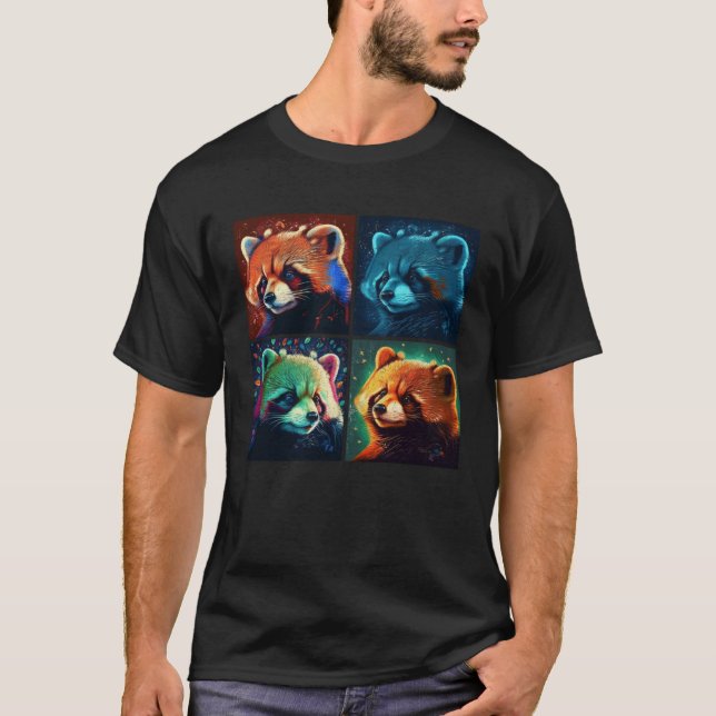Illustration av röda panda-pop Färga djur Kvinnor T Shirt (Framsida)