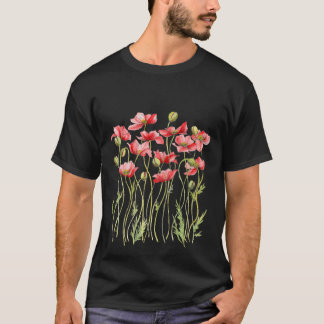 Illustration av röda poppies t shirt