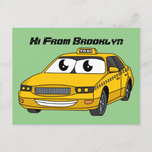 illustration av roligten för gult av tecknaden tax vykort