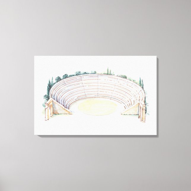 Illustration av romersk amfitheater canvastryck (Framsida)