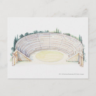 Illustration av romersk amfitheater vykort
