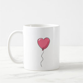 Illustration av rosa Heart Balloon Kaffemugg