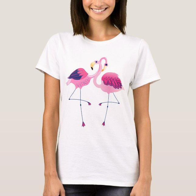 Illustration av rosa och blått ljus t-shirt (Framsida)