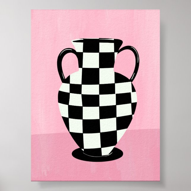 Illustration av rosa och Lila Abstrakt Vas Poster (Framsidan)