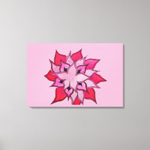 illustration av rosa och lila blomma canvastryck