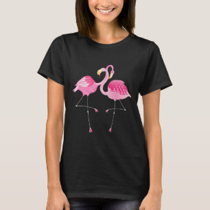 Illustration av rosa och vit cute Flamingos T-shirt