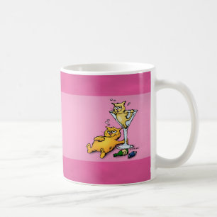 Illustration av Rosa-Tecknad för Cocktails & Kitte Kaffemugg